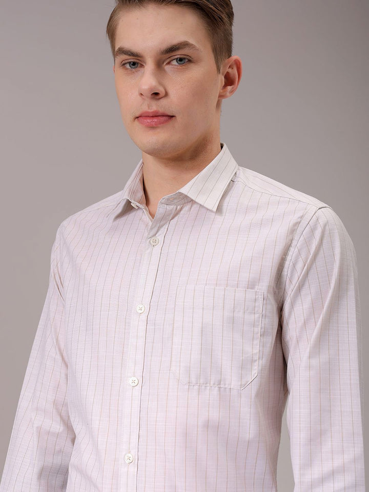 The Indian Garage Co. X Luxe Men Spread Collar Multi Striped Slim Fit Formal Shirt