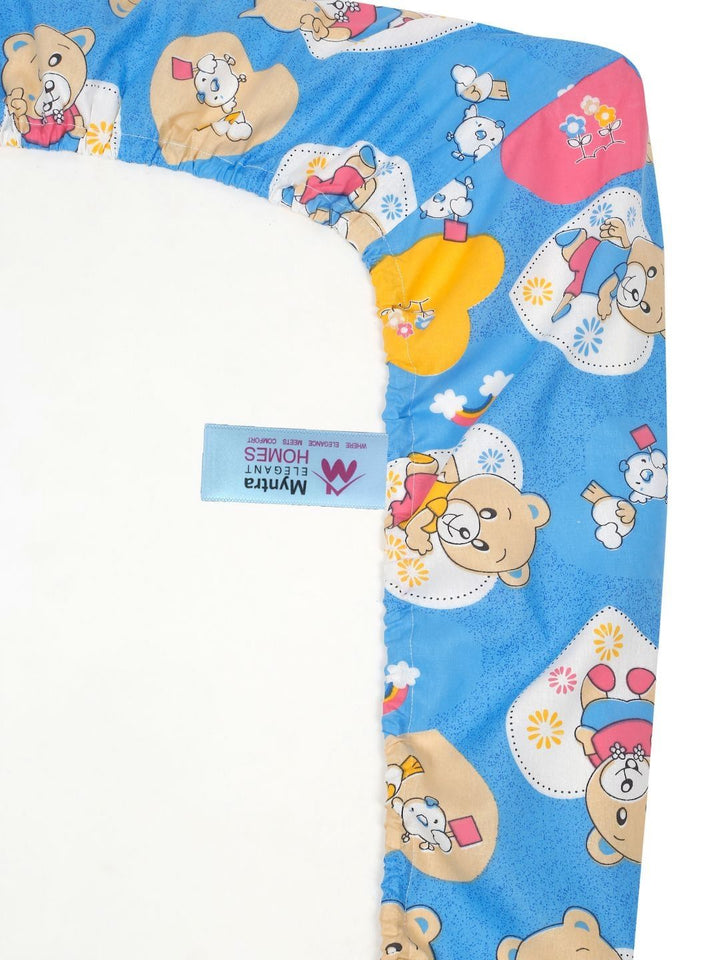 Myntra Elegant Homes Bercetak Biru 400 TC Cotton Set Cadar Bujang 2.25 m x 1.50 m