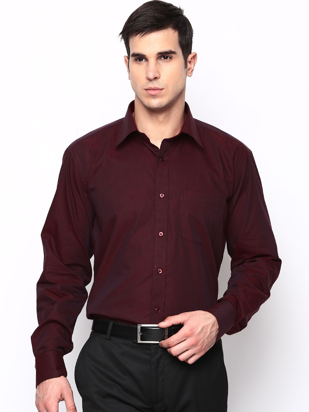 Hancock Maroon Formal Shirt