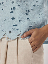 The Label Life Floral Print Puff Sleeve Pure Cotton Top