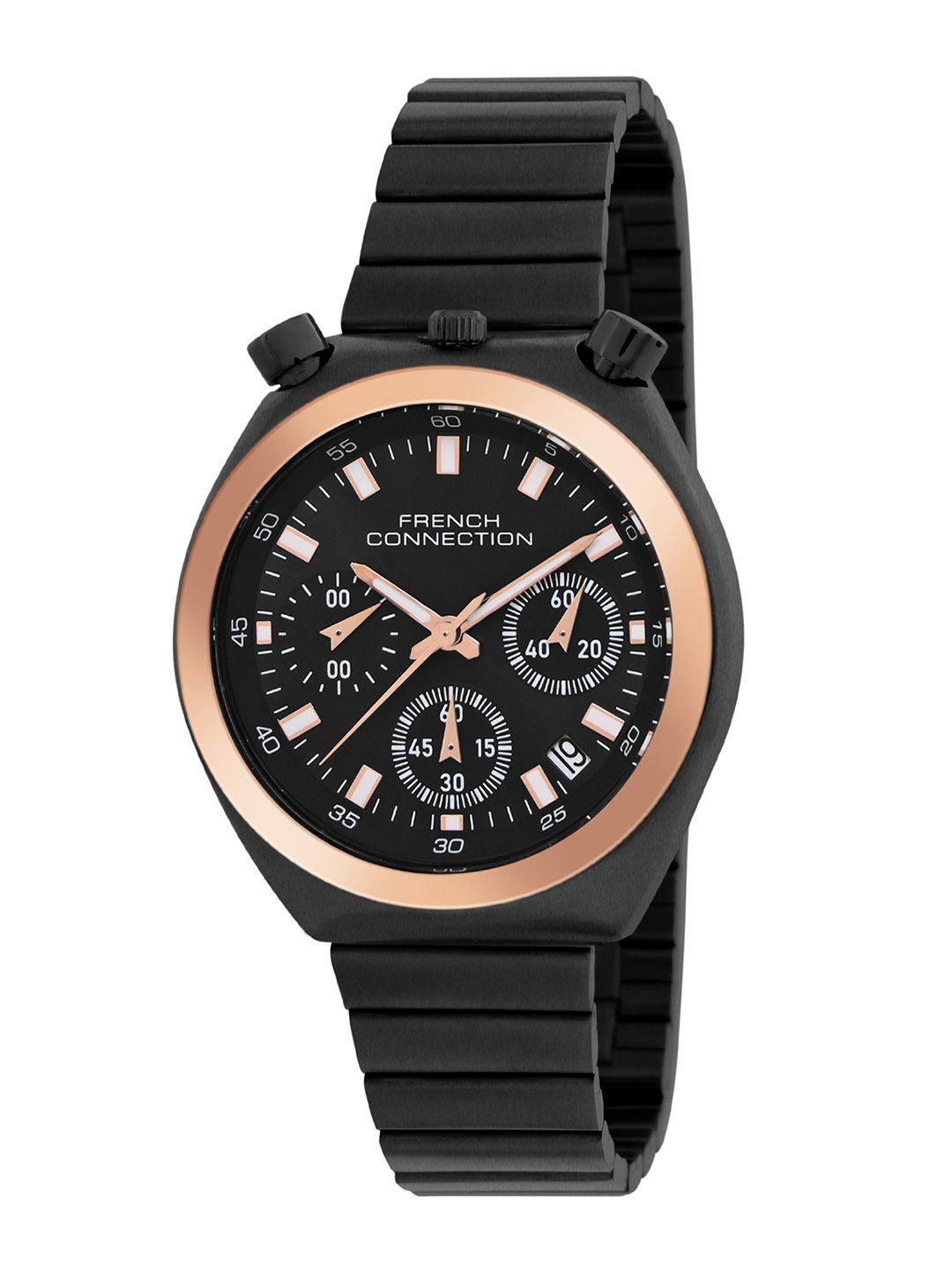 Perancis sambungan wanita Dial & gelang keluli tahan karat gaya tali analog chronograph Watch fcm03bm