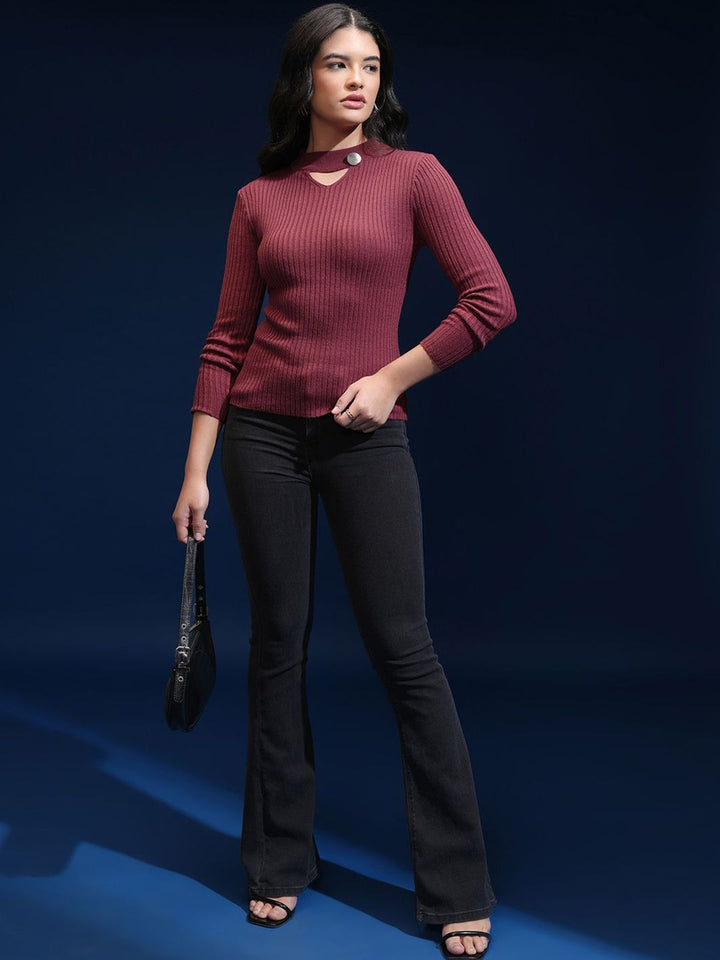Tokyo Talkies Women Round Neck Pullover Sweater