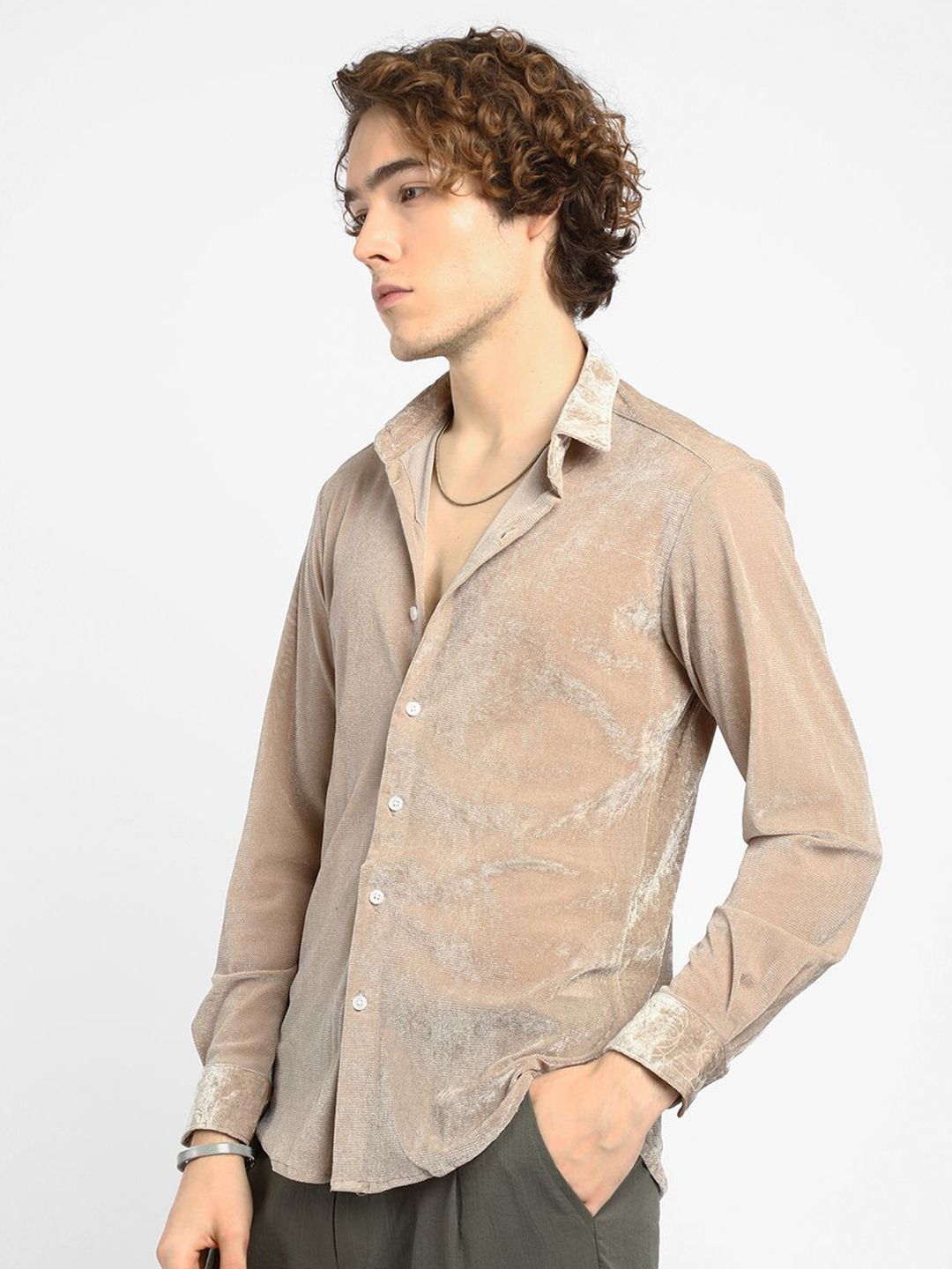 Campus Sutra Men Regular Fit Textured Casual Shirt
