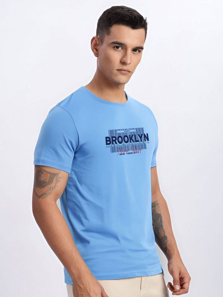 ADRO Typography Printed Round Neck Cotton T-shirt