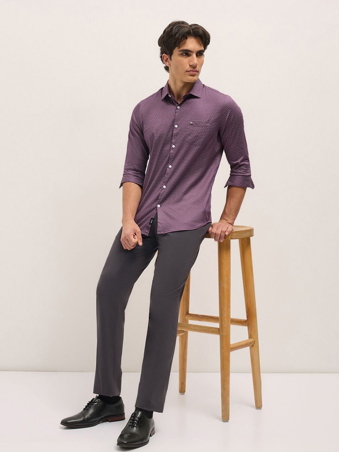 THE BEAR HOUSE Men Tailored Fit Opaque Printed Formal Shirt