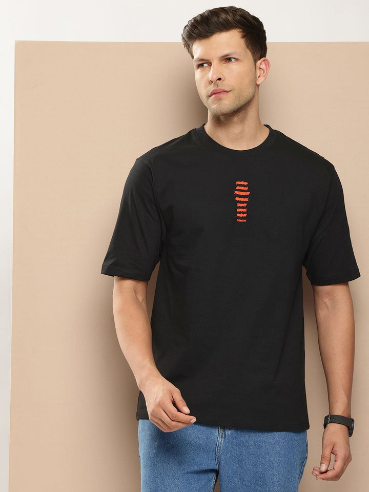 Difference of Opinion Men Typography Printed Pure Cotton Oversized T-shirt