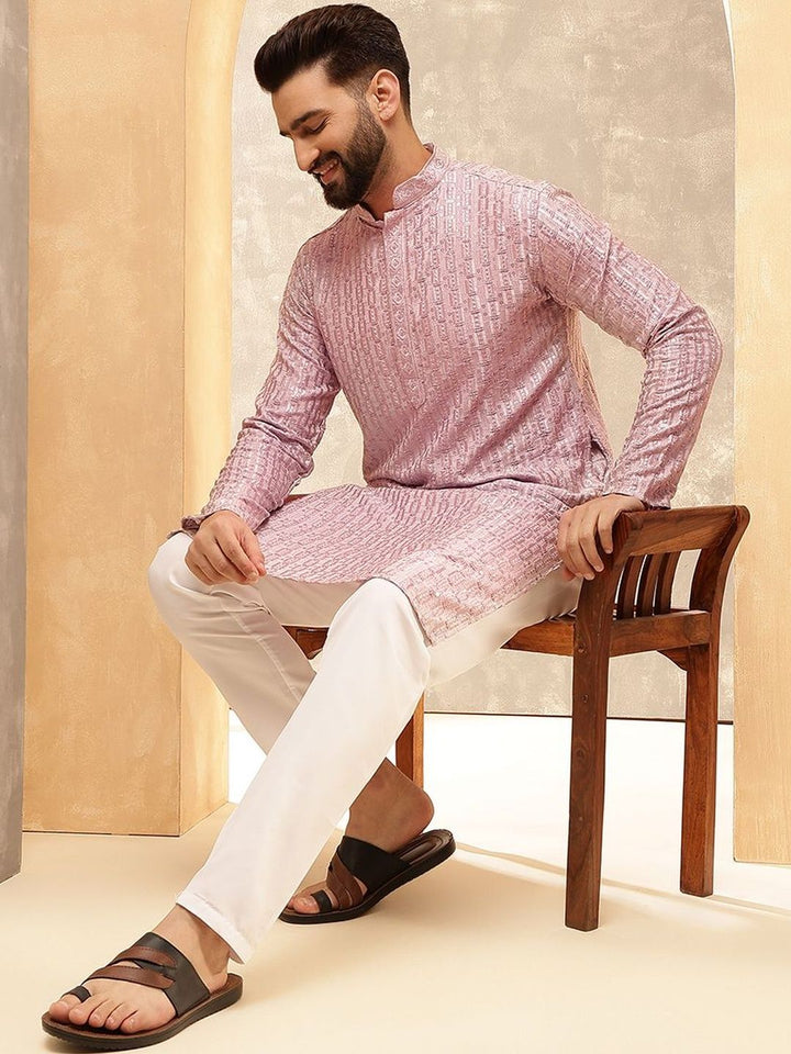 SOJANYA Men Embroidered Regular Kurta with Pyjamas