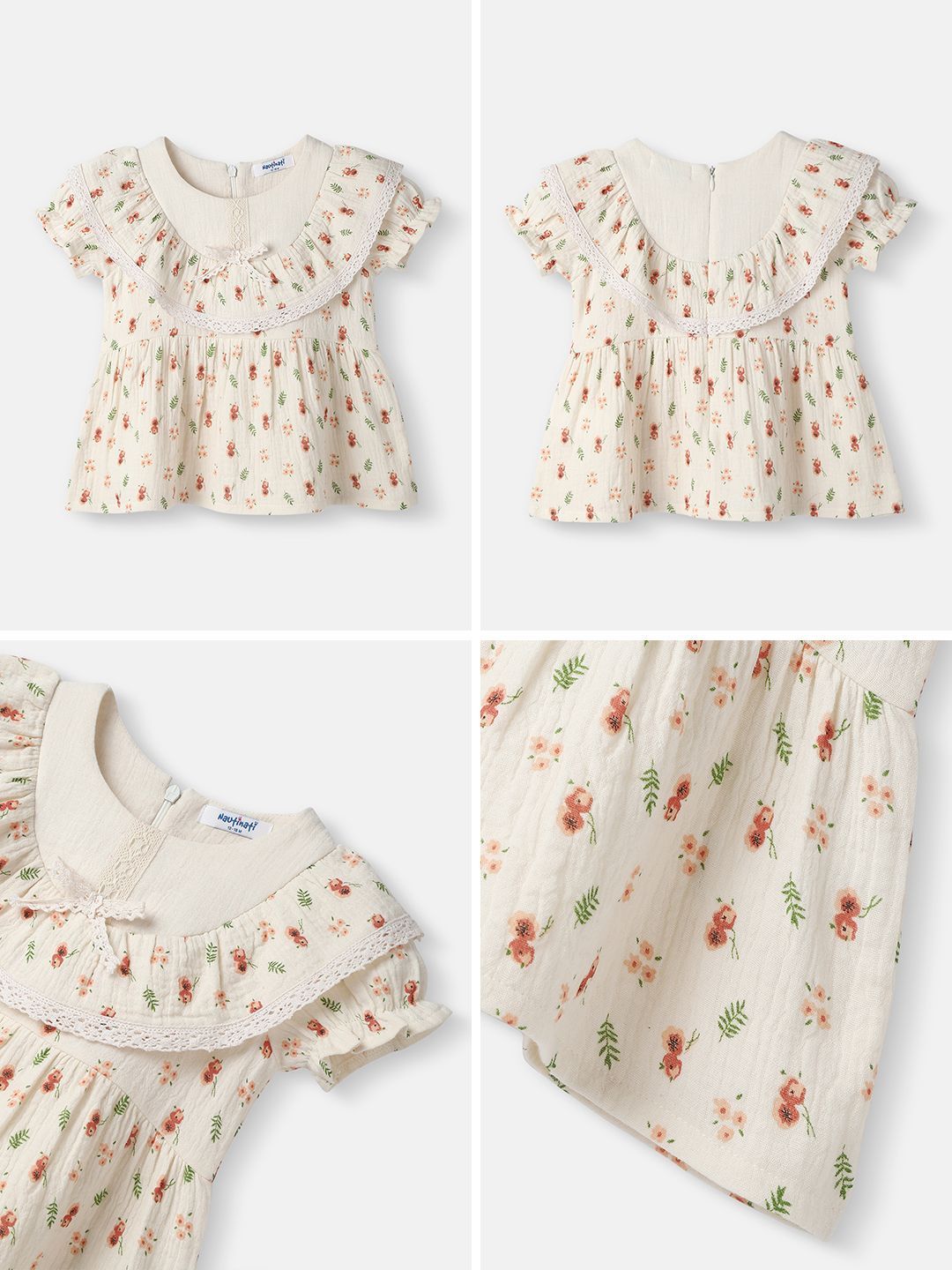 Nauti Nati Girl Floral Cotton Lace Dress