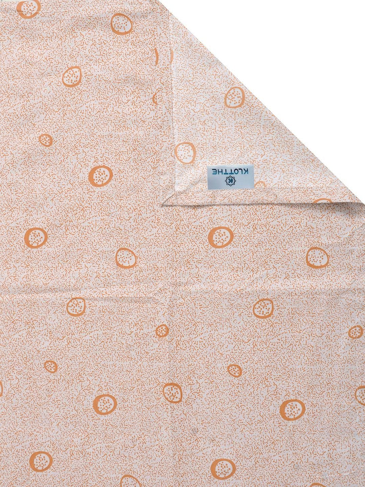 KLOTTHE Orange Geometric Polycotton Single Bedsheets