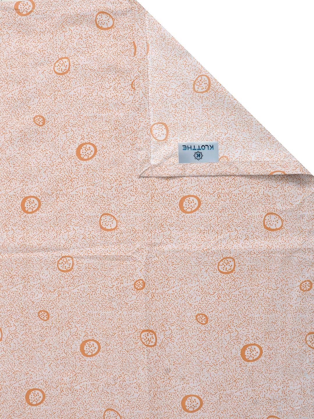KLOTTHE Orange Geometric Polycotton Single Bedsheets