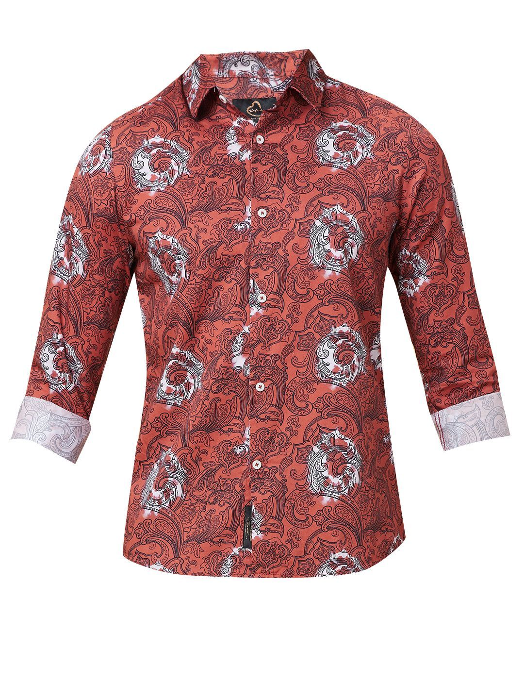 Being Human Men Classic Slim Fit Spread Collar Ethnic Motifs Printed Cotton Casual Shirt