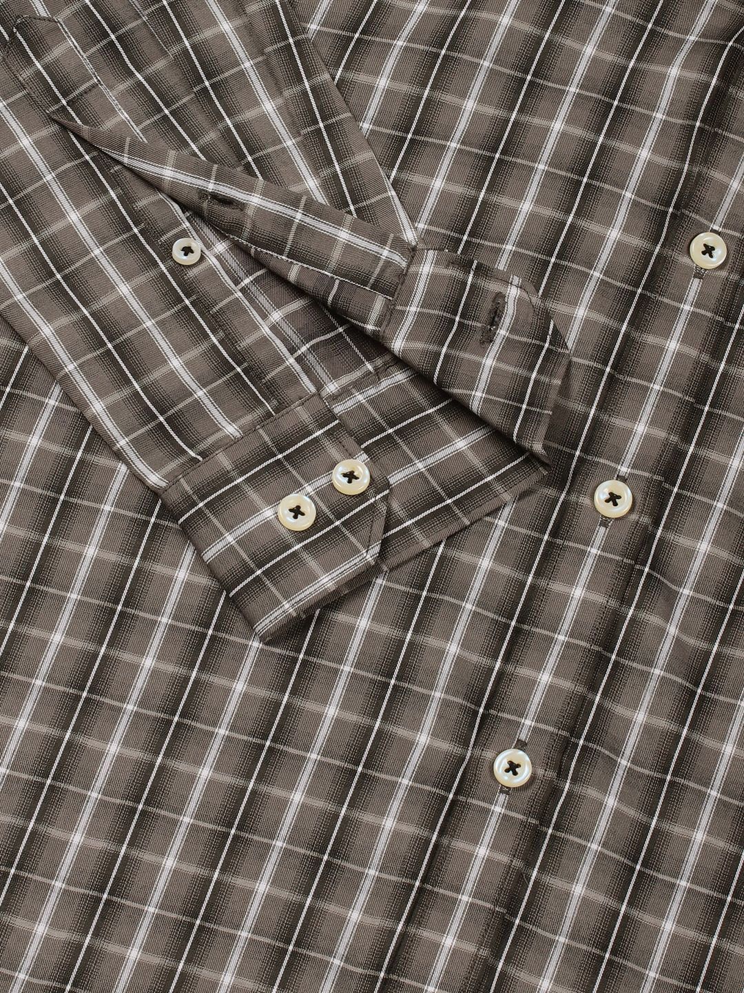 Thomas Scott Men Smart Button-Down Collar Tartan Checked Cotton Formal Shirt