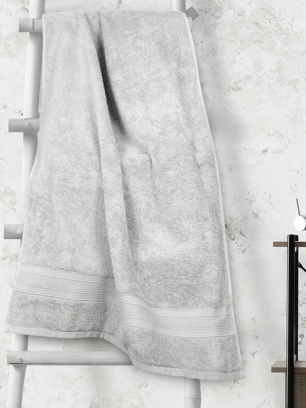 MYTRIDENT Silver-Toned Cotton 500 GSM Bath Towel