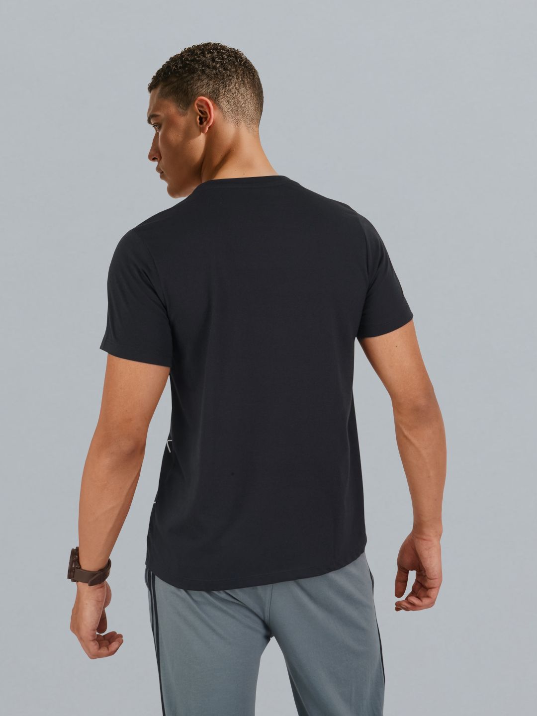 HRX by Hrithik Roshan Monochrome Typography Printed Pure Cotton Yoga T-shirt