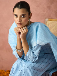 KALINI Woven Design Straight Kurta With Trouser And Dupatta