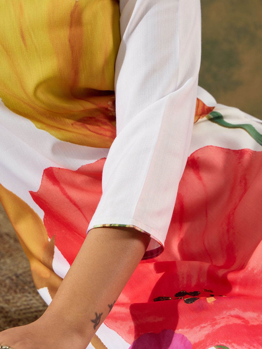 Indo Era Floral Straight Printed Kurta with Trousers