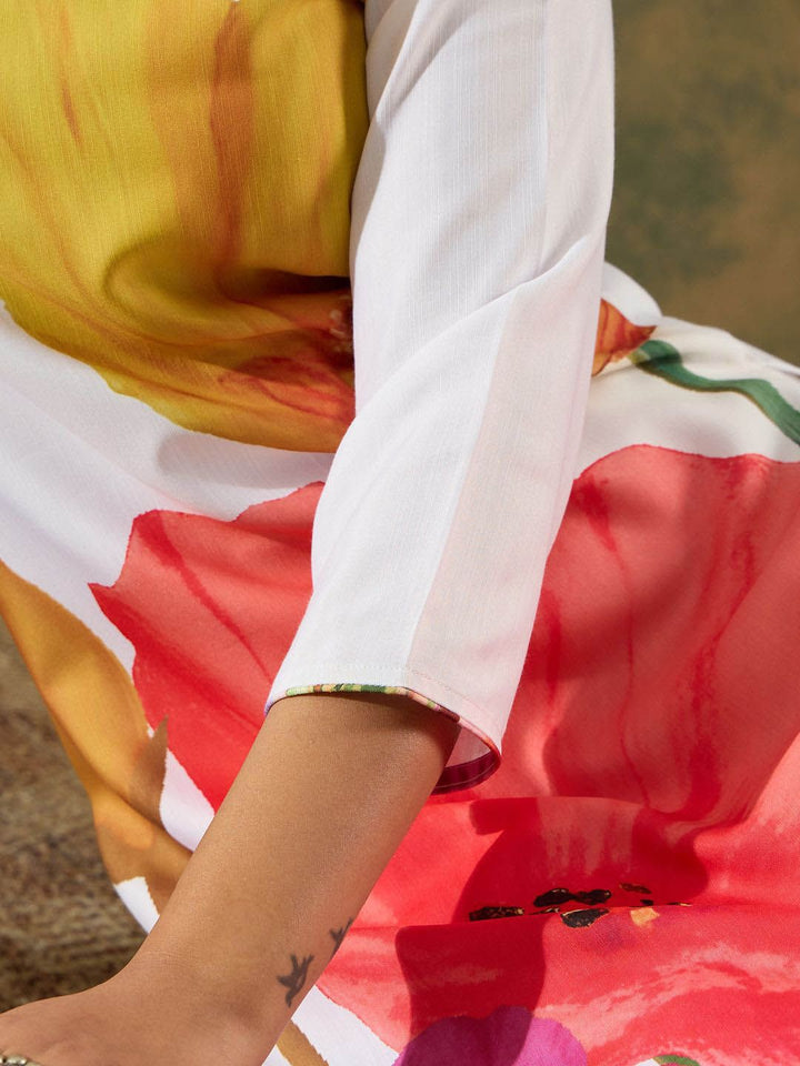 Indo Era Floral Straight Printed Kurta with Trousers