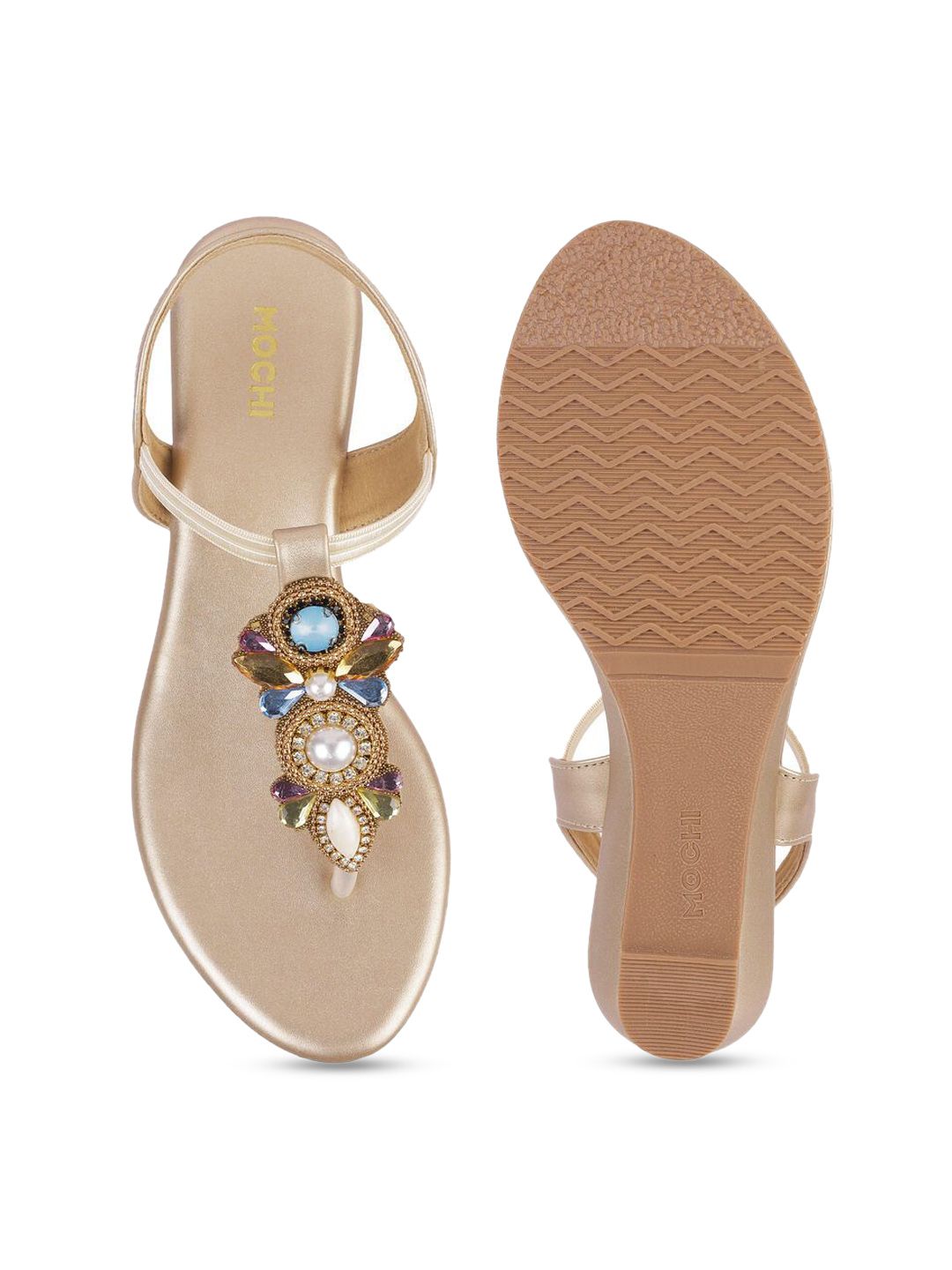 Mochi Embellished Wedge Sandals