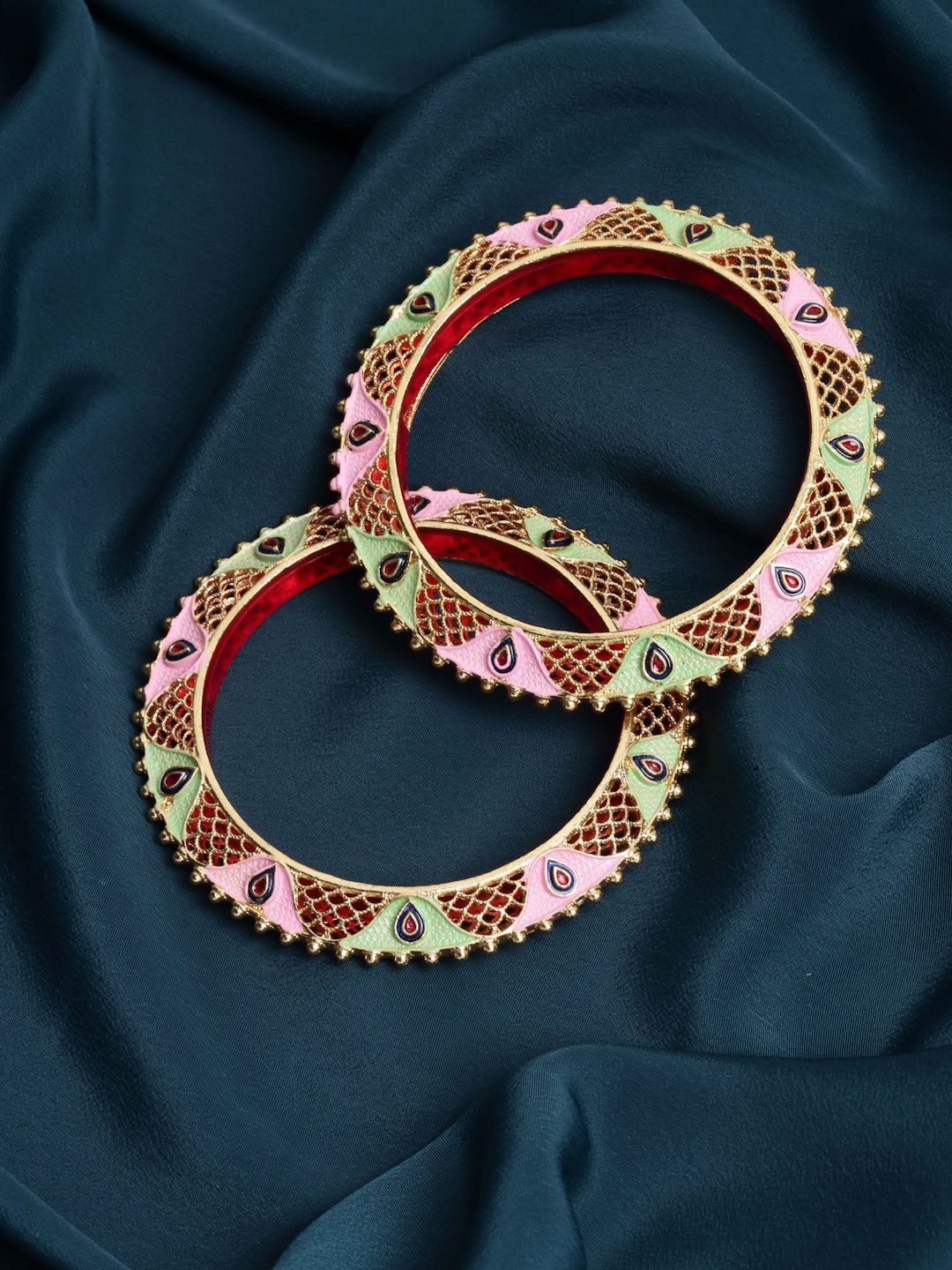 Anouk Set Of 2 Gold-Plated Artificial Stones Studded Bangles