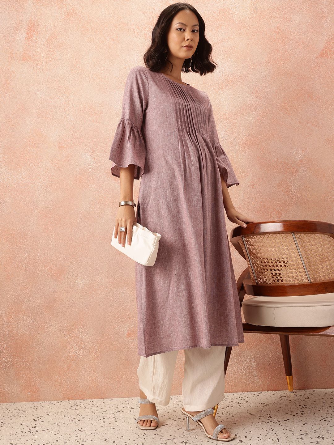 all about you Pleated Straight Kurta