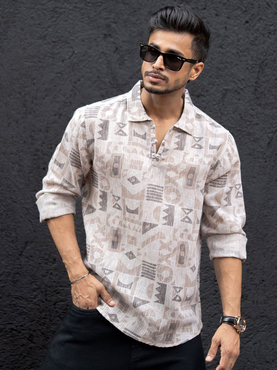 Powerlook Men Opaque Printed Casual Shirt
