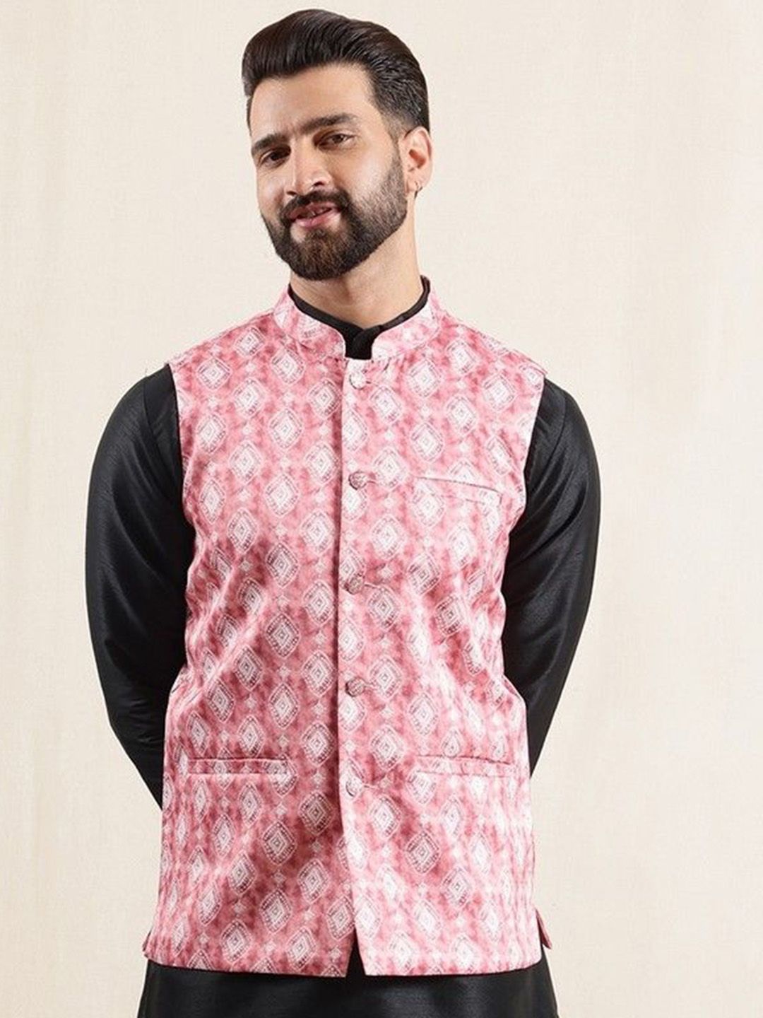 Jaket Nehru Bercetak Geometrik Anouk