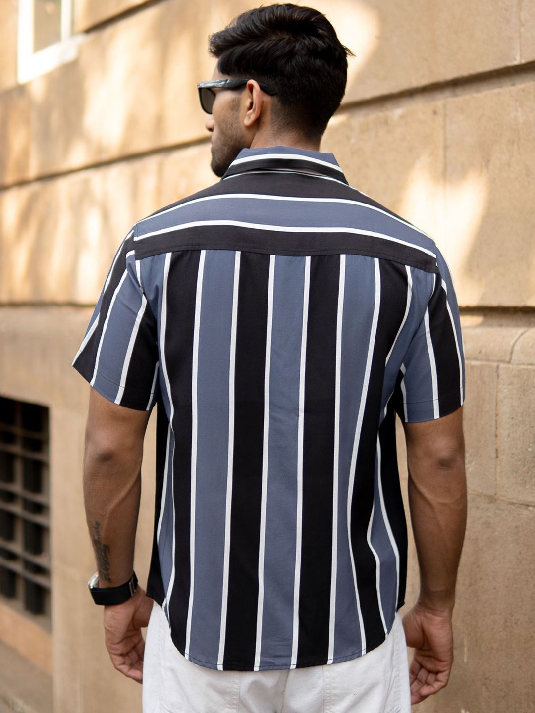 Powerlook Vertical Striped Short Sleeves Shirt