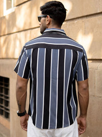 Powerlook Vertical Striped Short Sleeves Shirt