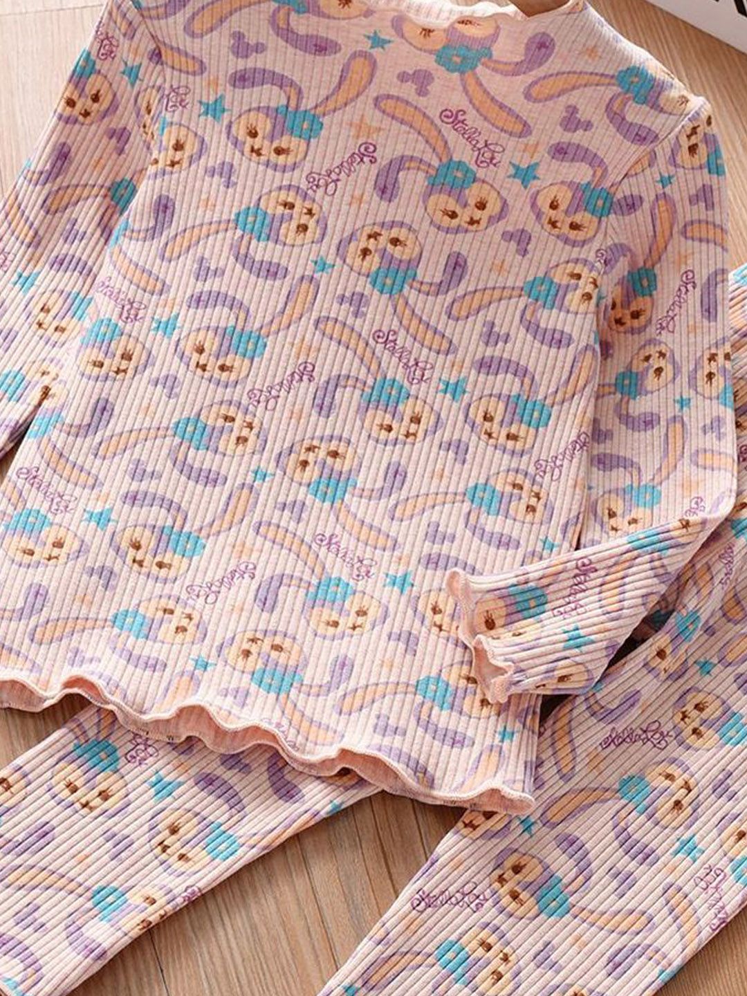 YK Girls Printed T-shirt with Trousers