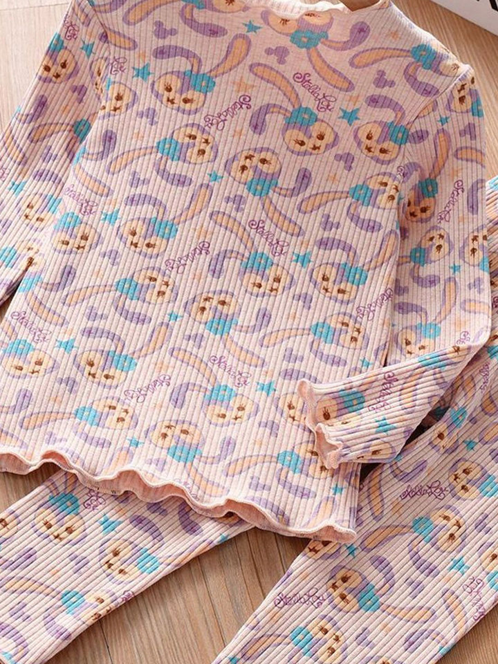 YK Girls Printed T-shirt with Trousers