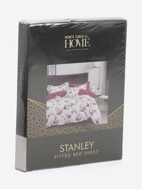 Monte Carlo Magenta & Bronze-Toned Floral Printed 144 TC King Bedsheet Set 1.85 m x 1.95 m