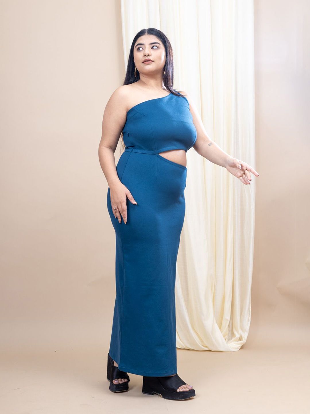 Mamicha Women One Shoulder Cut-Outs Maxi Dress