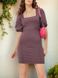 DressBerry Midnight Mystique Puff Sleeve Bodycon Mini Dress