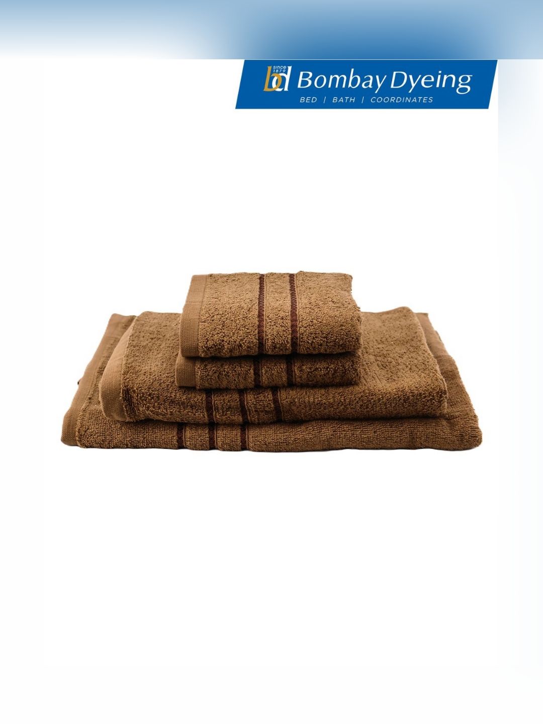BOMBAY DYEING Brown 4 Pieces Cotton 400 GSM Towel Set