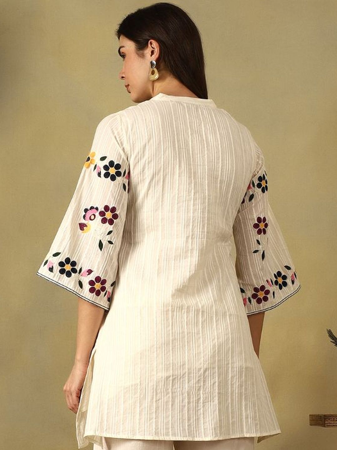 Mamicha Floral Embroidered Tunic with Trousers