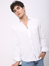 VASTRADO Men Classic Spread Collar Textured Slim Fit Casual Shirt