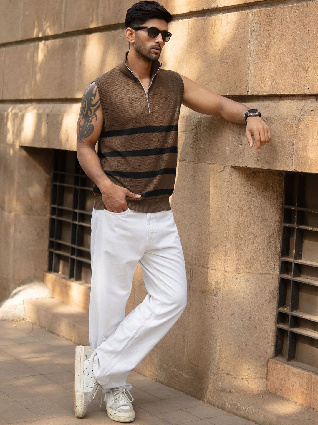 Powerlook Men Striped Polo Collar T-shirt