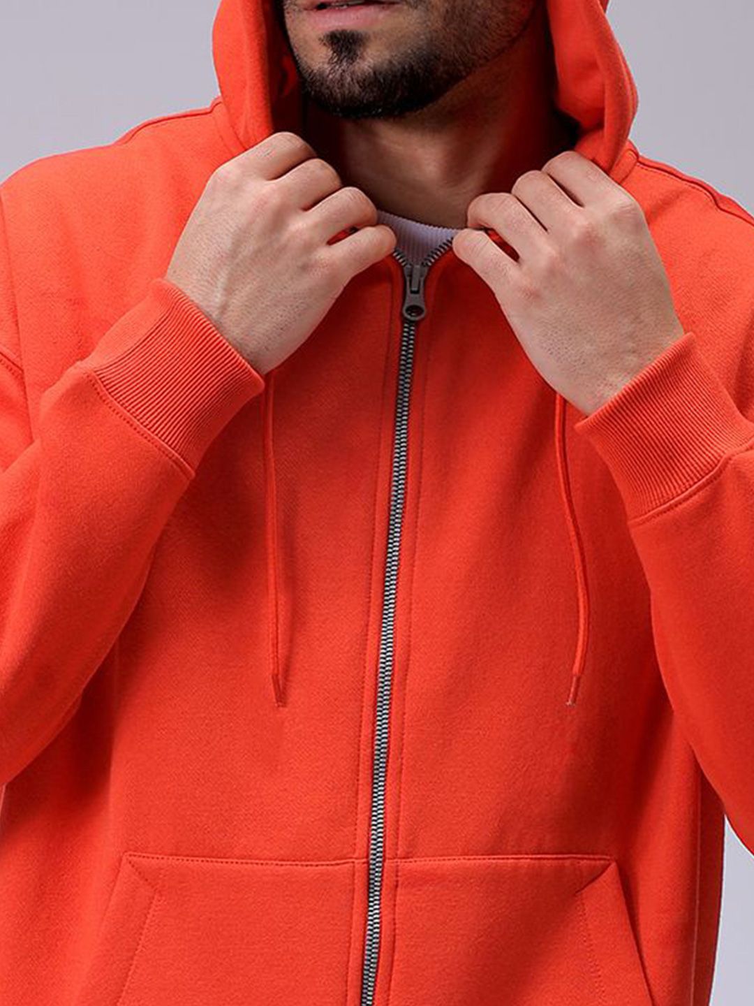 The Indian Garage Co Men Hooded Double Way Front Open Zipper Sweatshirt