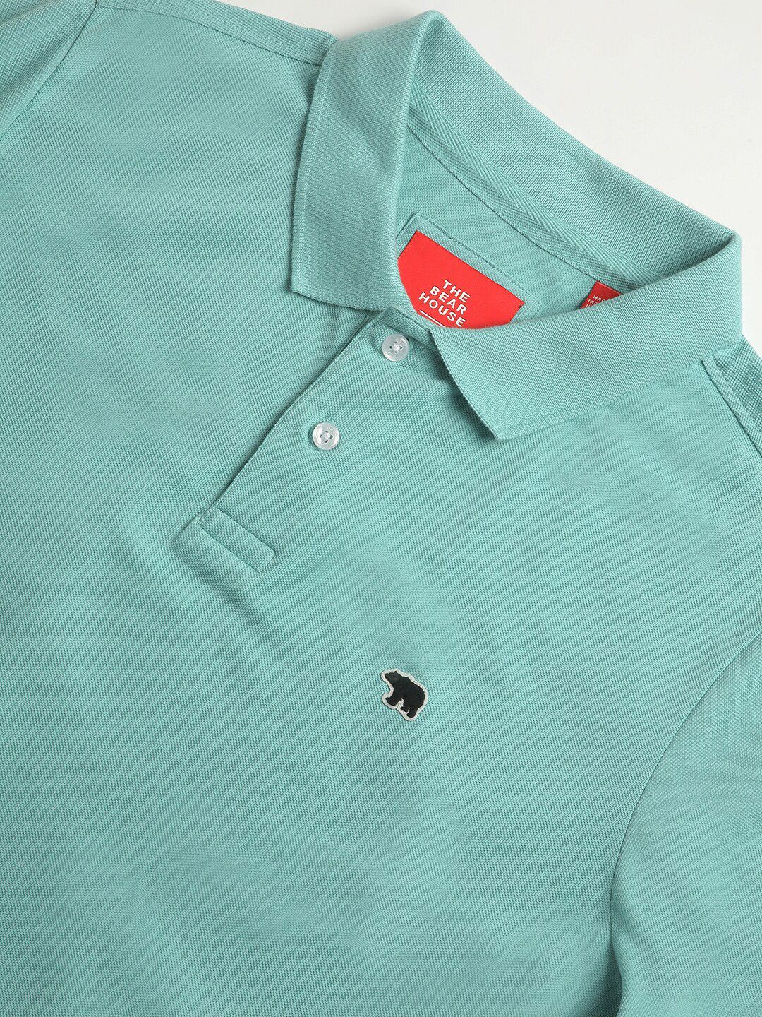 THE BEAR HOUSE Polo Collar Slim Fit Pure Cotton T-shirt