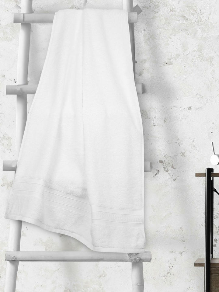 MYTRIDENT White Cotton 500 GSM Bath Towel