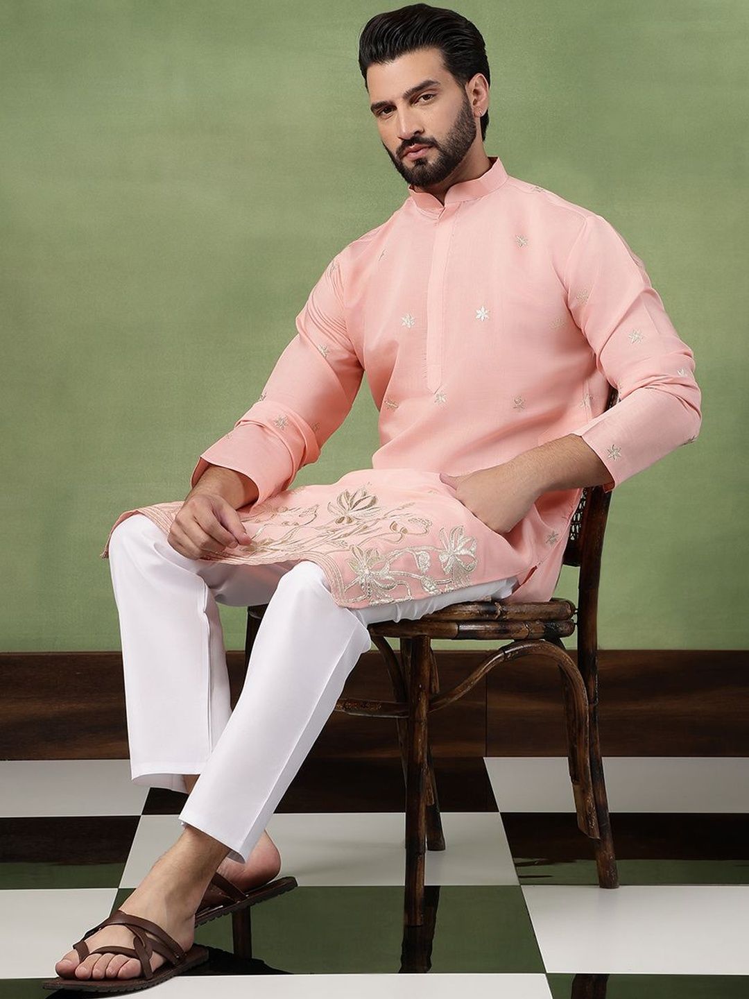 SOJANYA Kurta Sulam Bunga Lelaki