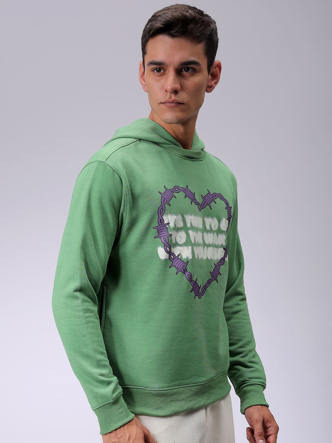 The Indian Garage Co Men Typography Printed Hooded Sweatshirt