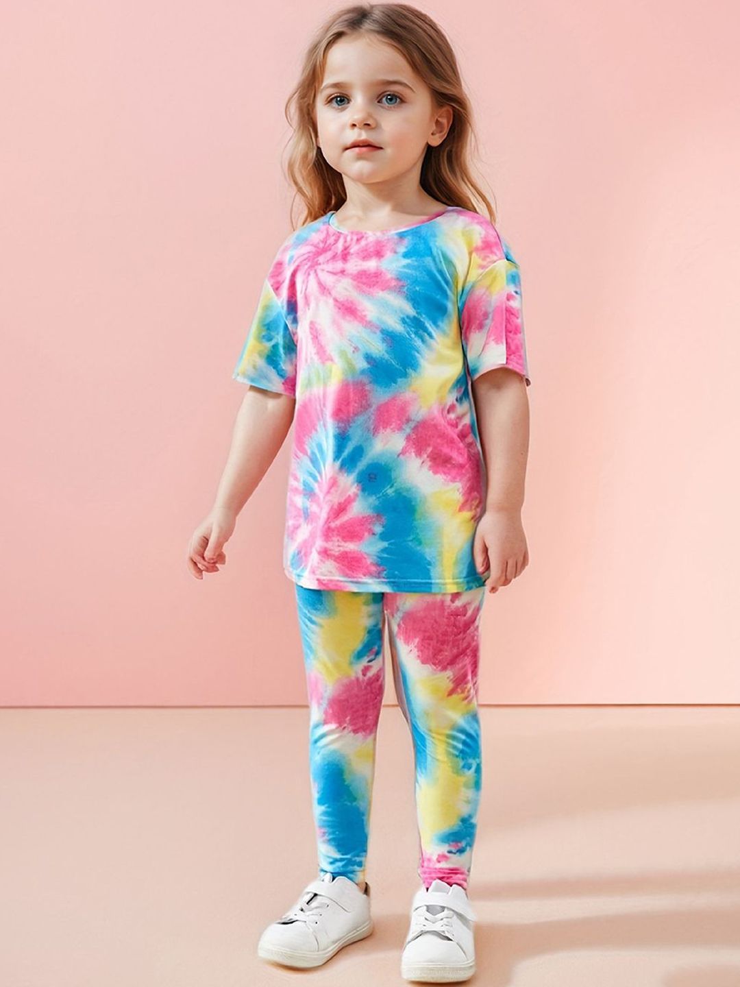 YK Girls Printed Top With Shorts