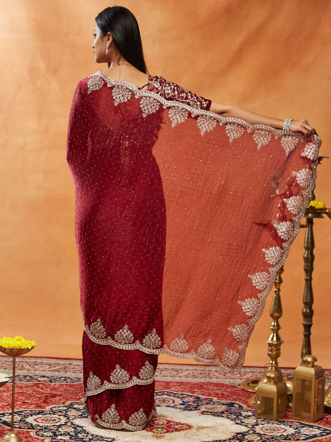 kasee Saree Labuci Bersulam Berhias