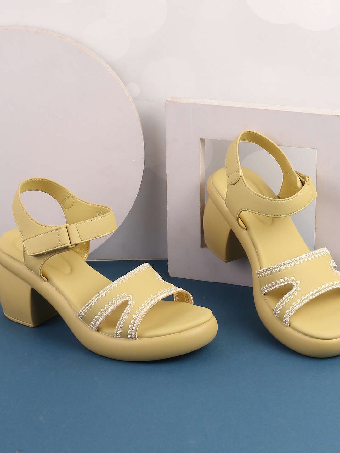 Mochi Textured Block Sandals