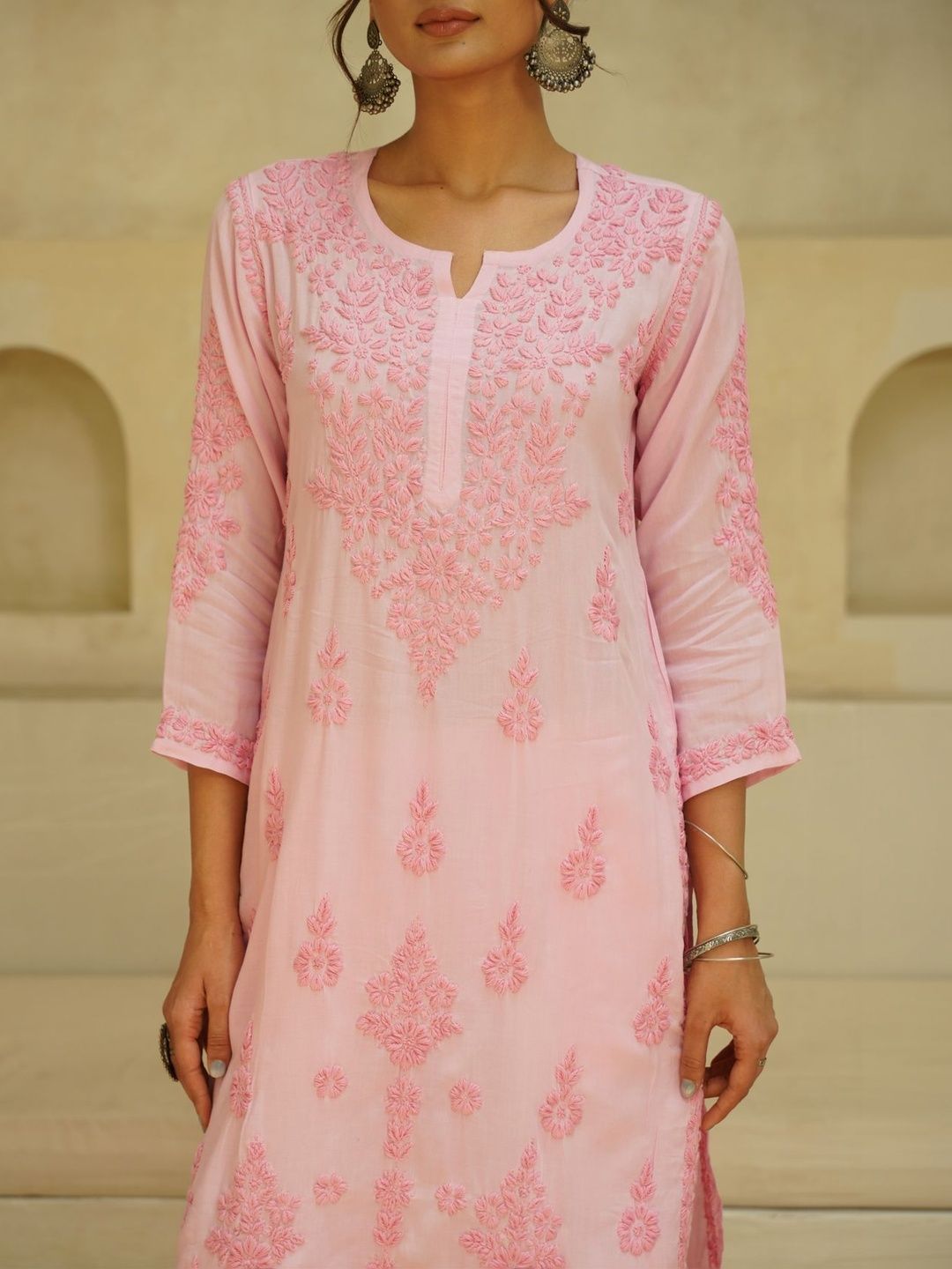 House of Chikankari Women Embroidered Thread Work Kurta