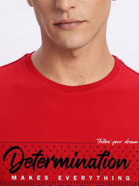 ADRO Typography Printed Round Neck Cotton T-shirt