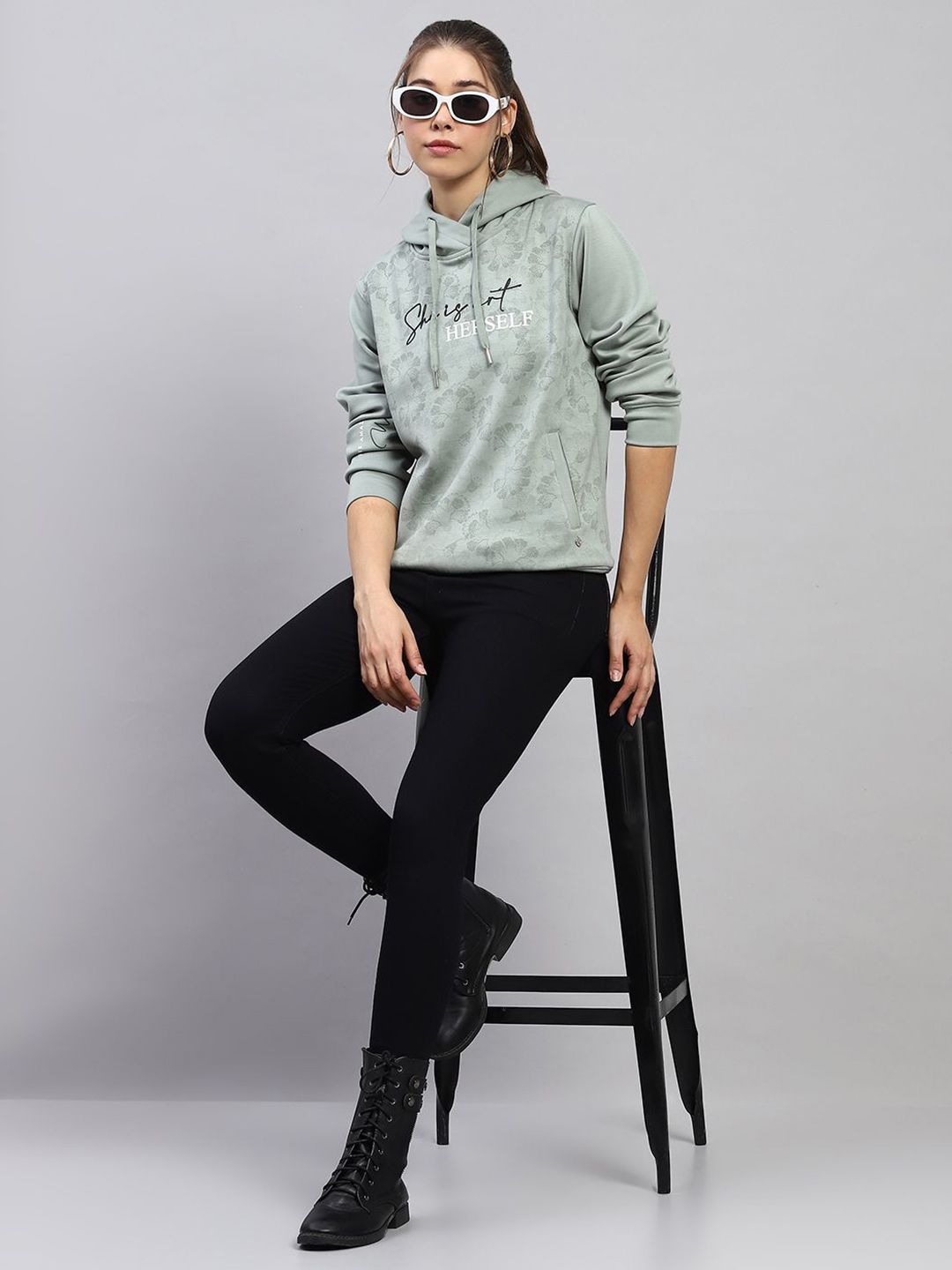 Monte Carlo Women Printed Hooded Sweatshirt