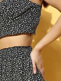 Berrylush Floral Printed Top & Flared Skirt Co-Ord Set