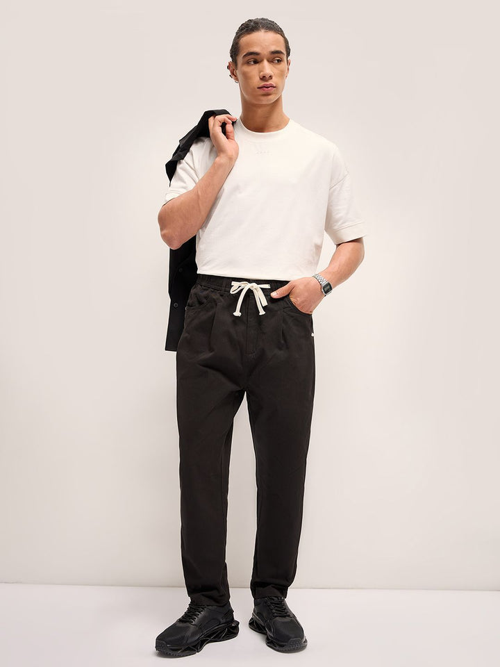 THE BEAR HOUSE Men Solid Relaxed Fit Pure Cotton Casual Pant